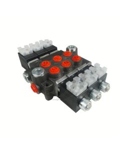 Valvula Oleohidraulica 12V (Solenoide) 3 Seccion 50 L 4/3 Centro Tandem