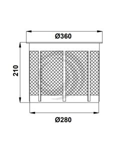 Canastillo Tapa Abatible D.468mm