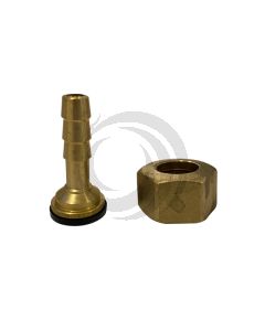 Racor Recto Bronce 12 mm Tuerca Hexagonal 1/2"