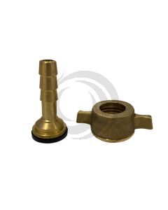Racor Recto Bronce 12 mm Tuerca Aletas 1/2"